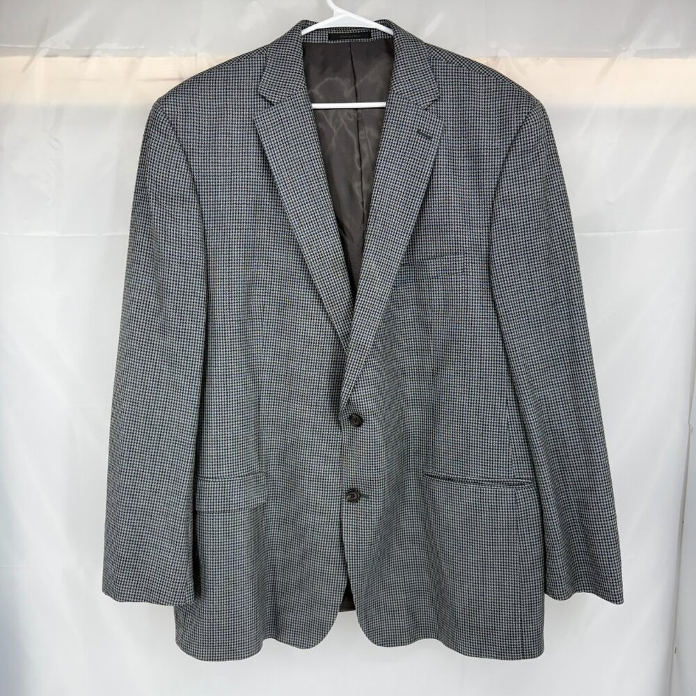 Lauren Ralph Lauren Men 50L Suit Jacket Blazer Sport Coat Gray Houndstooth Work